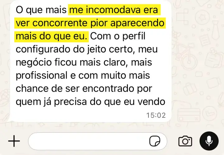 Depoimento 1 de aluna do Meu Negócio no Google