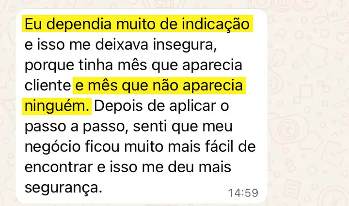 Depoimento 3 de aluna do Meu Negócio no Google
